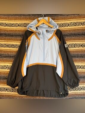 FP MOVEMENT Hit The Slopes Anorak Colorblock Windbreaker Blue Brown S Small